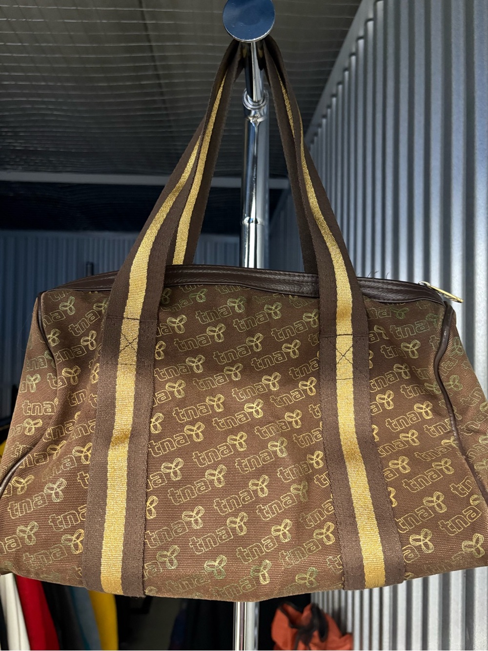 TNA Brown Logo purse